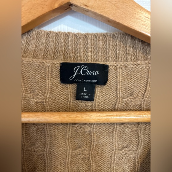 J. Crew men's Cashmere cable-knit Sweater Camel size large - Picture 2 of 8